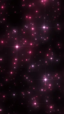 Pink and purple stars sparkling against a black background